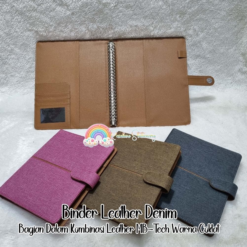 

Binder Leather Jeans/Denim Kombinasi Warna Bagian Dalam. Tersedia Ukuran A5/20holes dan B5/26holes
