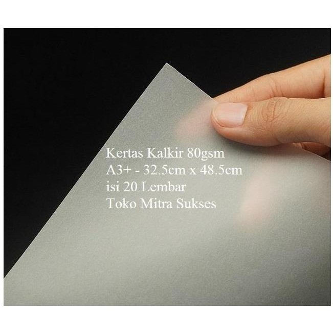 

Kertas Kalkir A3+ 80gsm - 32.5cm x 48.5cm isi 20 Lembar