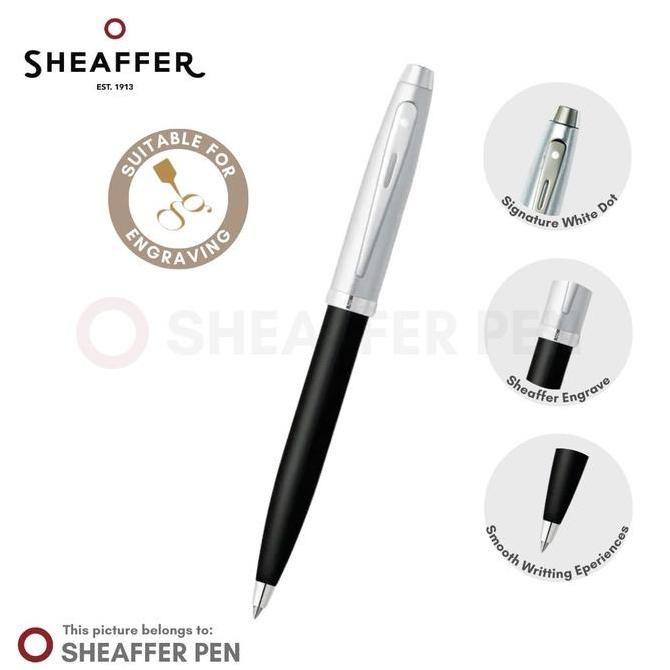 

Sheaffer 100 Glossy Black With Chrome Ballpoint Pen Co