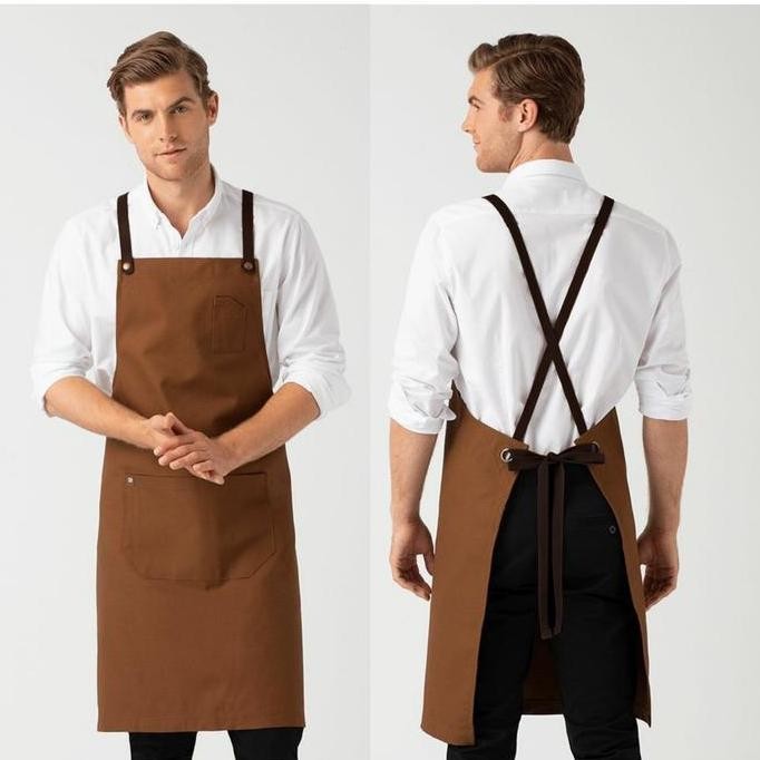 

Terlaris Celemek Apron Tali Silang - Stretc Cinos Coklat Muda