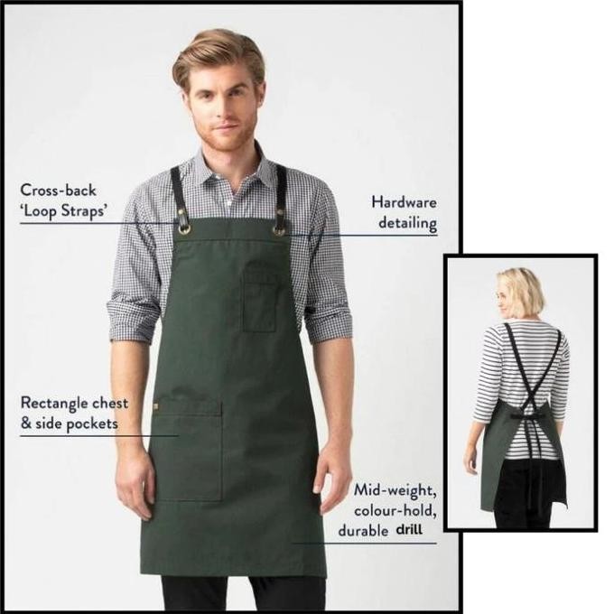 

Terlaris Celemek Apron Crossback Ring Mata Ayam Celemek Barista Waitres Kitchen