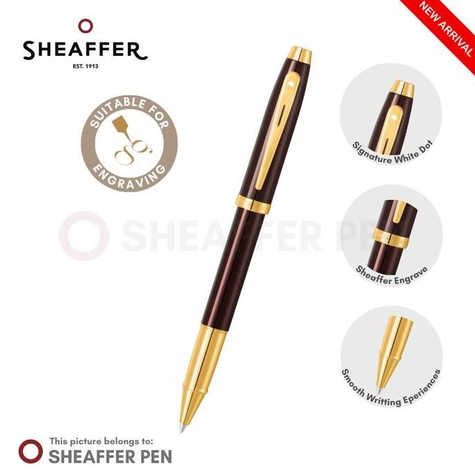 

Sheaffer 100 Glossy Coffee Brown With Pvd Gold-Tone Rollerball Pen Co