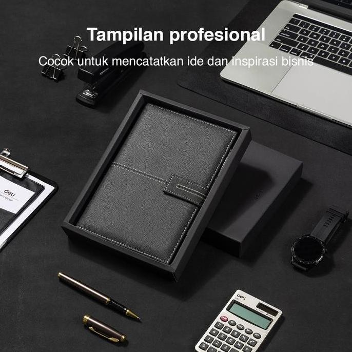 

New Product - Deli Leather Cover Notebook Gift Set A5 120 Lembar En139L Kiarastoreku