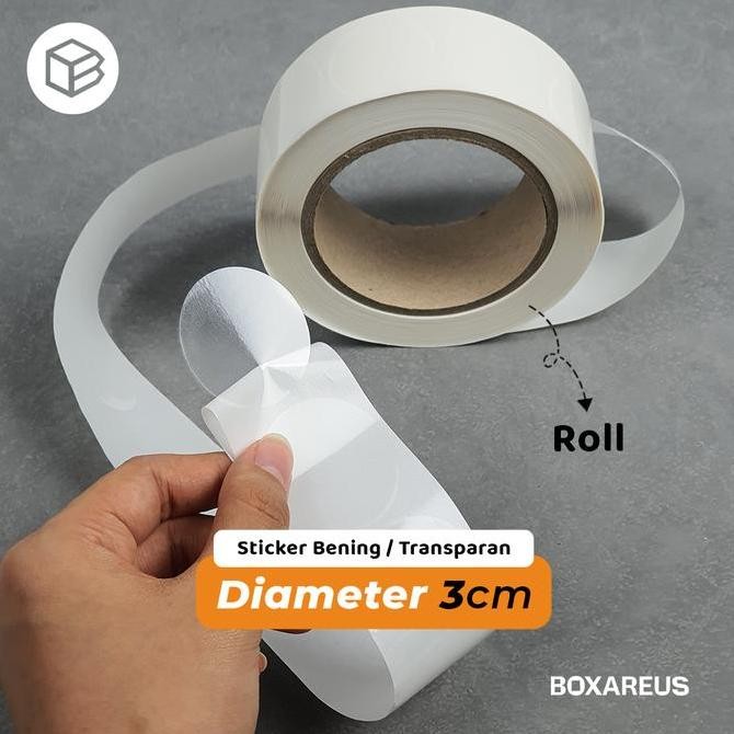 

New Product - Stiker Bening Sticker Transparan Polos Bulat Bundar - Stb Kiarastoreku