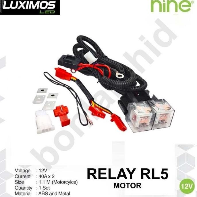 Relay Lampu Tembak Motor Luminos Rl5 Lx Trix 2 X 40A Luximos Kabel Relay Set Lampu Sorot Projektor