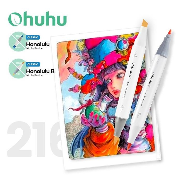 

New Product - Ohuhu Honolulu B 216 Colors Dual Tip (Brush & Fine) Kiarastoreku