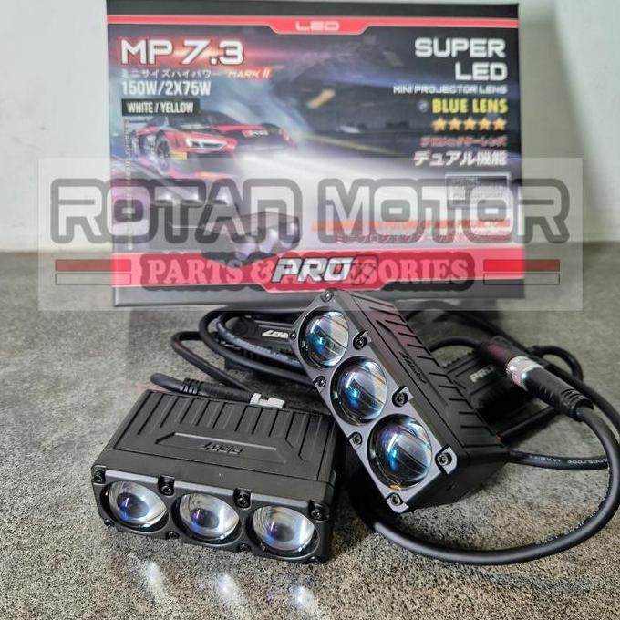 TERBARU - Mini Projie Pro7 MP7.3 Mark II Triple Lens Blue Lens MP73 / MP 7.3 Mark 2 LASER LED 150W T
