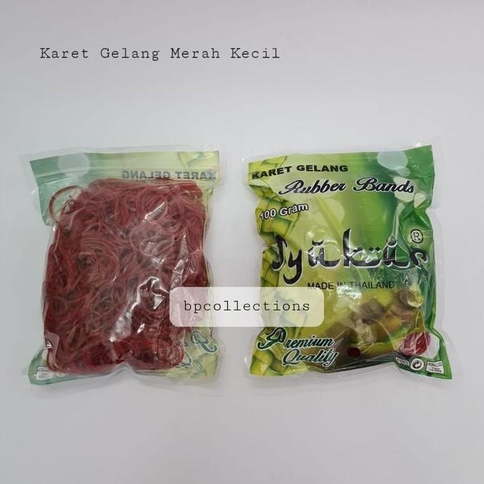 

100 Pak Karet Gelang Merah Kecil Kuat Sayur Syukur 10 Kg 1 Ball Co