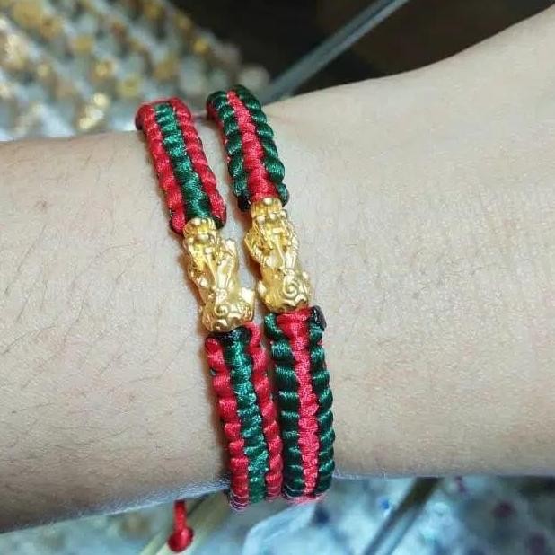 Gelang Tali Cina Emas Asli 24Karat Naga Pixiu Co