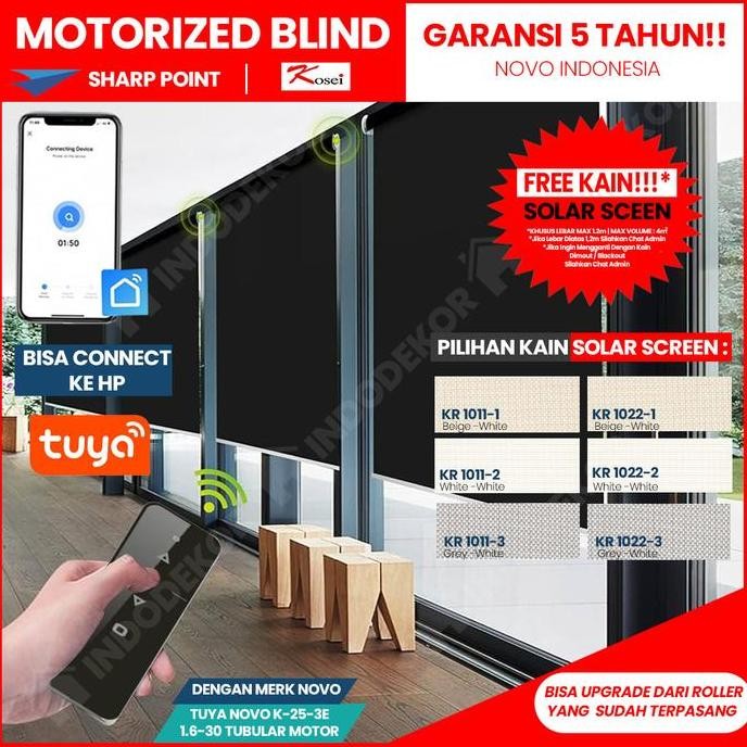 BEBAS ONGKIR - Motorized Roller Blinds - Smart Roller Blinds