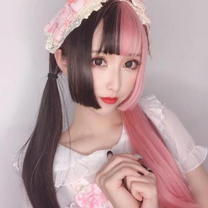 HARGA DISC - WIG COSPLAY ARISA PONI DEPAN  Hitam Pink (VC)
