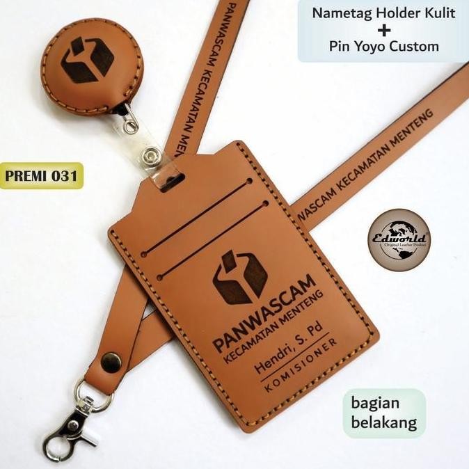 

Nametag Holder Yoyo Kulit Asli Custom Co