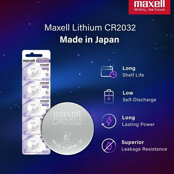 (Allthebest) Baterai 3V Maxell CR2032 CR 2032 Original