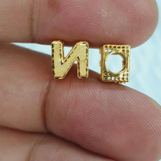 Liontin Charm Bahan Gelang Huruf N Emas 70% 700 70 % 16 K Co