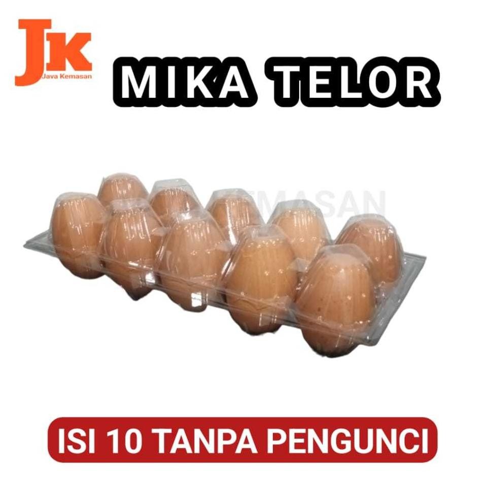 Bisa Cod Mika Telur 10 Egg Tray Kotak Rak Plastik Bening Transparan Isi 10 Telur Telor Tanpa Pengunc