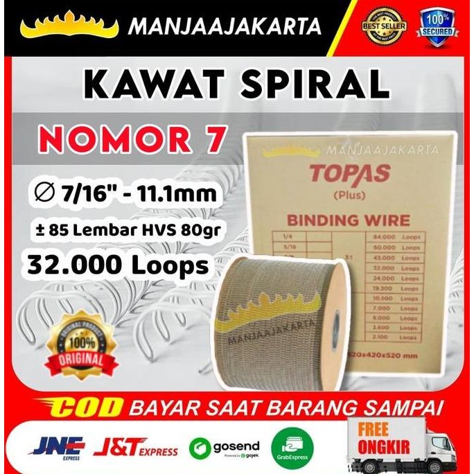 

Kawat Spiral Jilid 7/16 Topas Plus Jilid Kalender No 7 Jilid Buku Roll Co