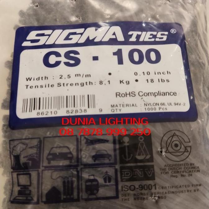 

Sigma Ties Cs-100 Black Kabel Ties Sigma Hitam Cs 100 Qty 1000Pcs Co