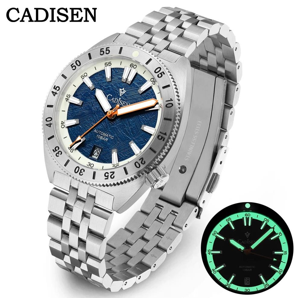 CADISEN Automatic Mechanical Watch Man Meteorite Dial Business Casual Waterproof Watch NH35A 316L St