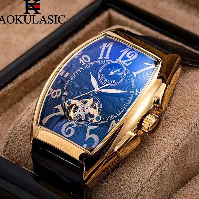 Men's Watches Fashion Moon Phase Tourbillon Watches Men Automatic Mechanical Wristwatches Relogio Ma