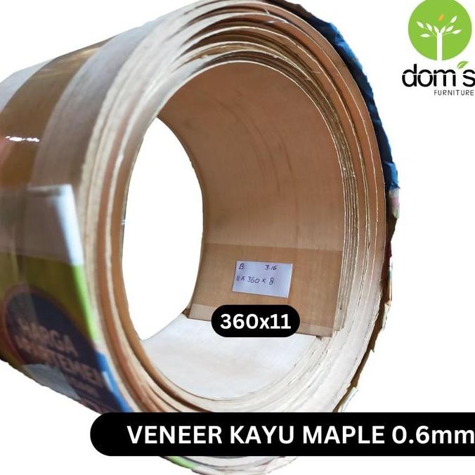 Dom'S Veneer Kayu/Wood Veneer Maple 0.6Mm Bahan/Material Kayu Asli Diy Co