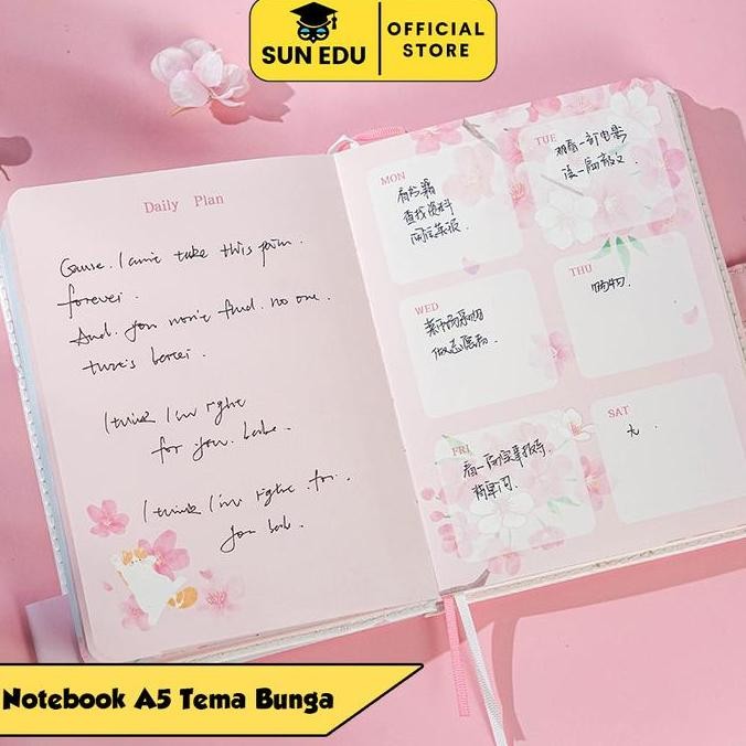 

Notebook A5 A6 Pink Flower Sakura Planner Agenda/ Buku Catatan Unik Jurnal Diary Motif Lucu Merah Paper Stationery Co