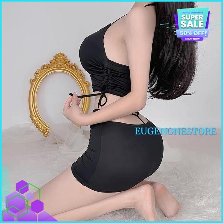 SEXY LINGERIE WANITA TANKTOP MINI ROK SET TRANSPARANT BABYDOLL A PRODUK PILIHAN