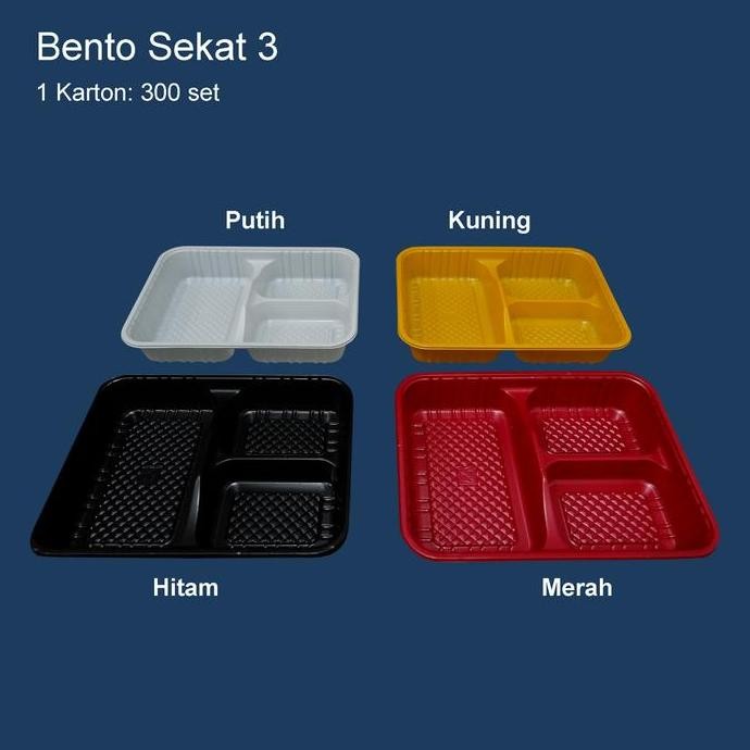Bento Sekat 3 + Tutup | Box Bento Sekat 3 Co
