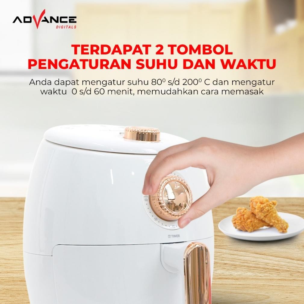 Advance ADF300A Electric Air Fryer 3L Daya 600 Watt Anti Lengket Garansi Resmi 1 Tahun