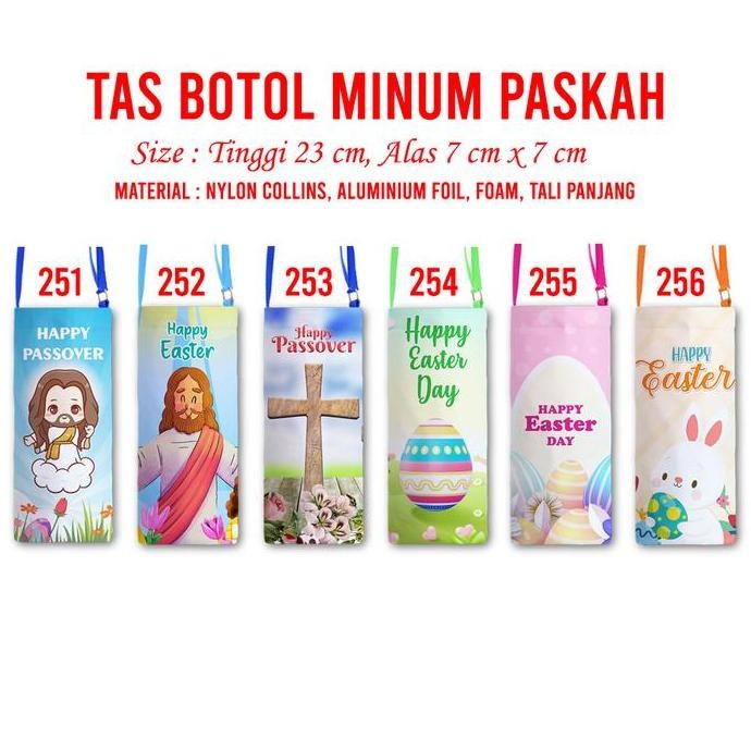 }}}}}}] Tas Botol Minum Seri Paskah Sarung Botol Minum Aneka Karakter Paskah Gereja Sekolah Bag