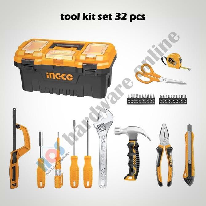{{{{}}] Tool kit set tool box 32 pcs ingco HKTHP10321