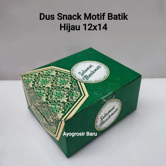 

Dus Snack 12X14 Batik Hijau Kacer Isi 100 Pcs Gs Motif Box Kue Co