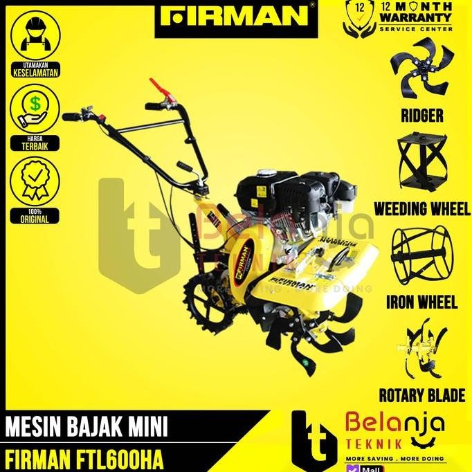 FIRMAN Mesin bajak mini FTL 600 HA Cultivator FTL 600HA PARIT FTL600HA