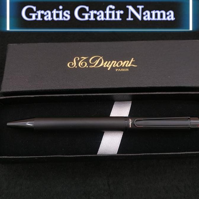 

pulpen ballpoint mewah st dupont black titan exclusive gratis grafir