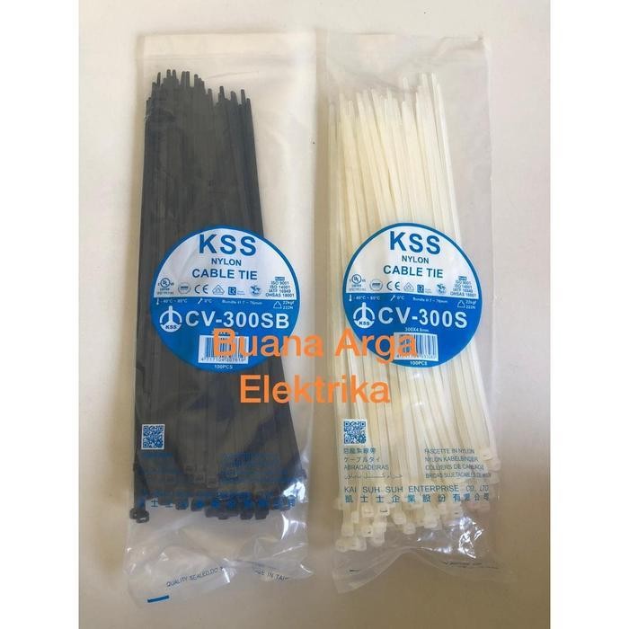 

Kabel Ties Cv-300 X 4.8 Kss Warna Putih/Hitam @100Pcs