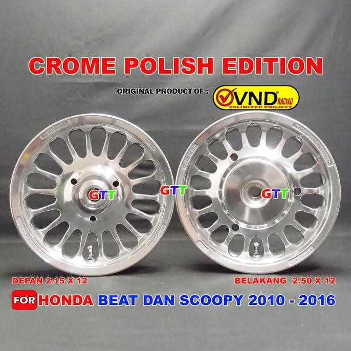 VELG RACING VND ROULLETE RING 12 HONDA BEAT, SCOOPY, VARIO110, SPACY