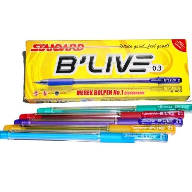 

HOT SALE! pulpen standar b' live 0,3 isi 12 pcs