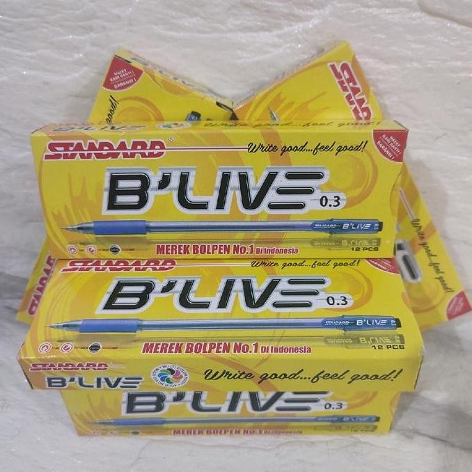 

HOT SALE! Pulpen STANDARD B'LIVE 0.3 ISI 12 PCS MURAH B'LIVE WARNA HITAM DAN BIRU