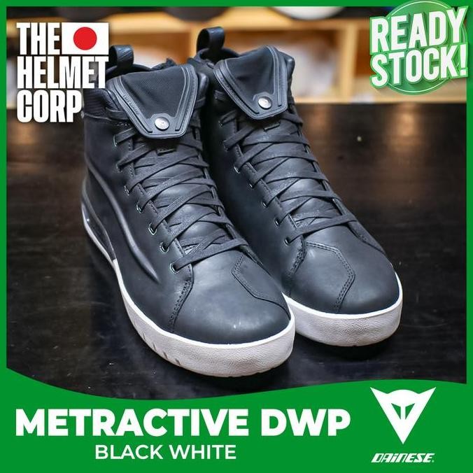 TERMURAH - SEPATU METRACTIVE DWP DAINESE RIDING SHOES BLACK WHITE ORIGINAL