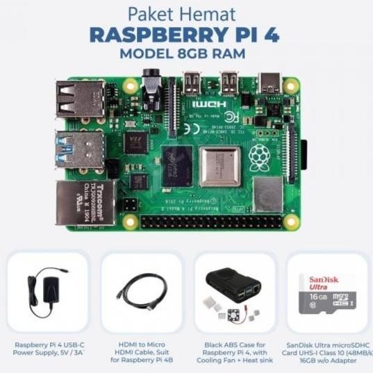 Paket Hemat Raspberry Pi 4 Model B 8Gb Ram New Stok