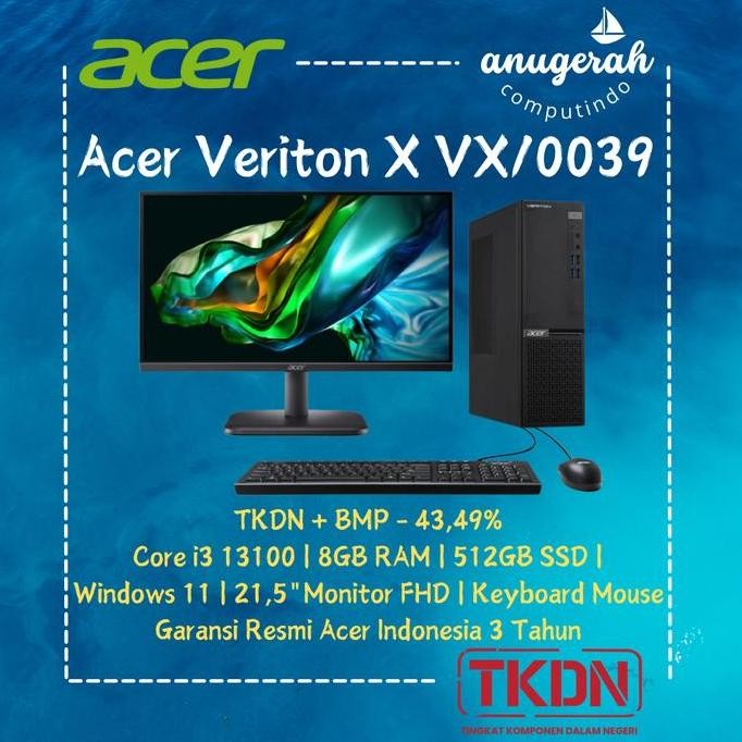 Pc Tkdn I3 Acer Vx/0039 - Acer Veriton X Vx/0039 I3 13100 New Stok