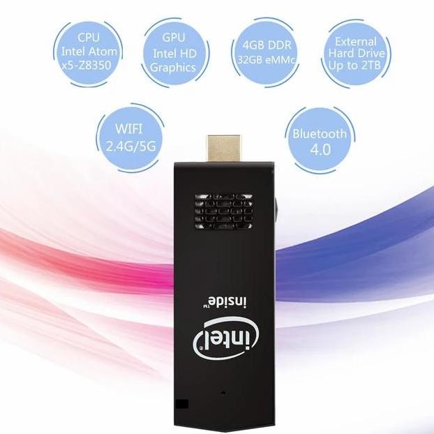 Mini Pc Stick W5 Pro 4/64Gb, 8/128Gb Emmc Intel Quadcore Z8350 Wifi New Stok