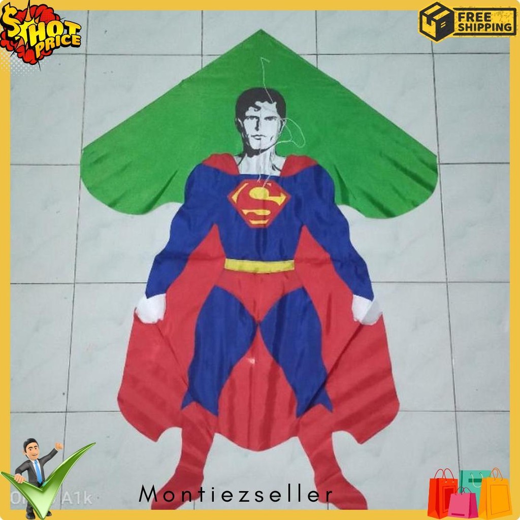 Layang Layang Kain Superhero Superman / Layangan Superman Terlaris Produk Ini Banyak Dicari