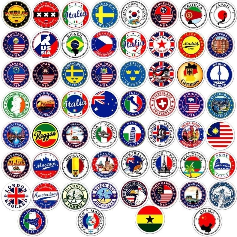 

Premium Sticker Pack Travel 60pcs Luggage Sticker Series Tahan Air High Quality