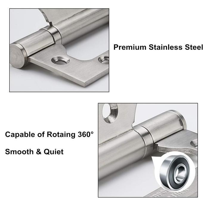 2pcs Engsel Pintu Stainless Engsel Pintu 4 Inch Engsel Jendela Stainless