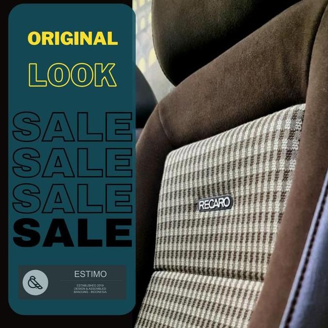 Kain Jok Mobil Tartan coklat muda