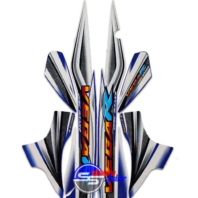 Striping Stiker Motor Yamaha Vega R Lama 2005 Putih Biru Fullset Motorcycle