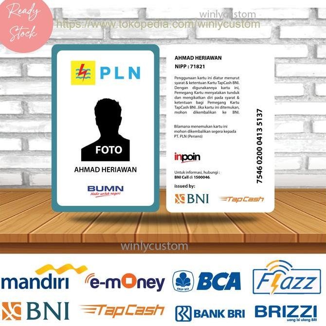 

READY E-Money Emoney Etoll BNI ID CARD PLN Kartu Nama - 2 SISI NEW