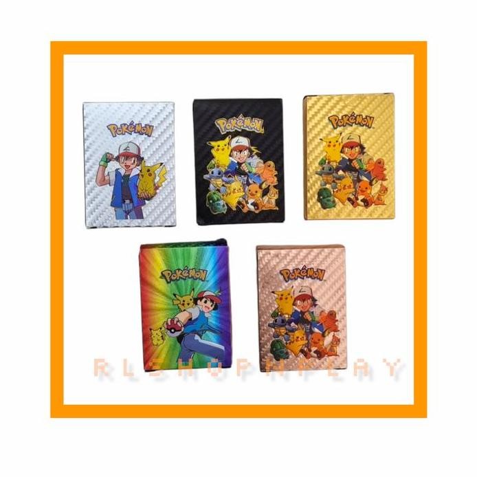 Kartu Pokemon Box 55 pc Pikachu Charizard Cards Emas Silver Rainbow