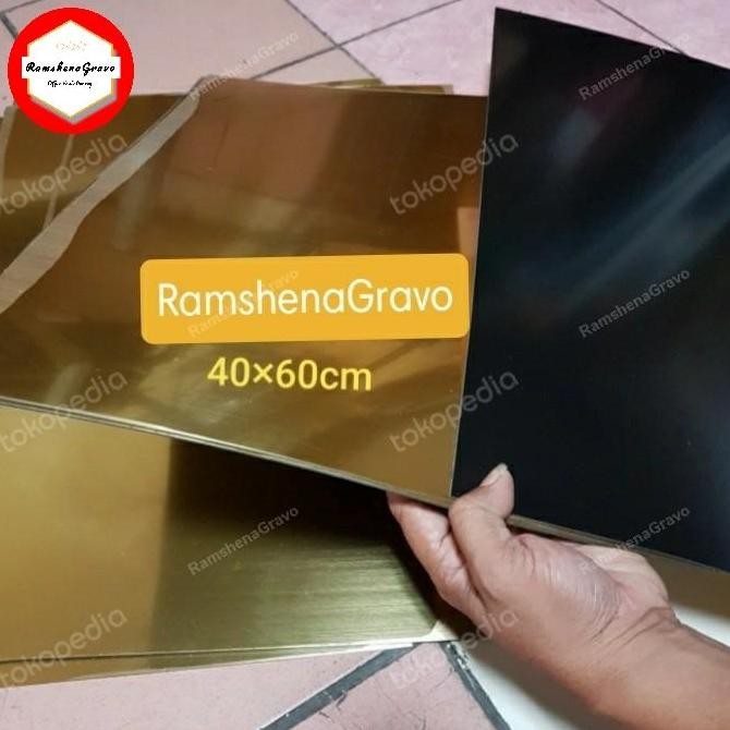 

READY gravoply bahan nama dada / gold / hairline / name tag /40x60cm x1.5mm NEW