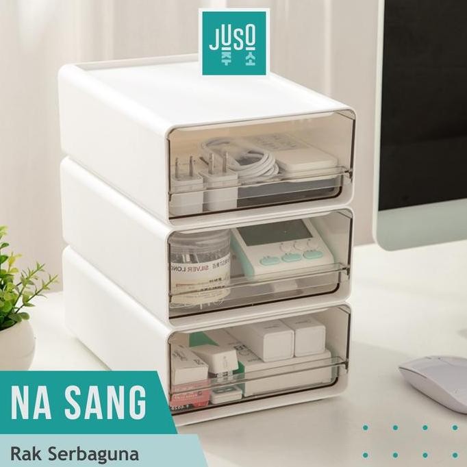 

READY JUSO Kotak File Laci Penyimpanan Desk Drawer Storage Box Stackable NEW